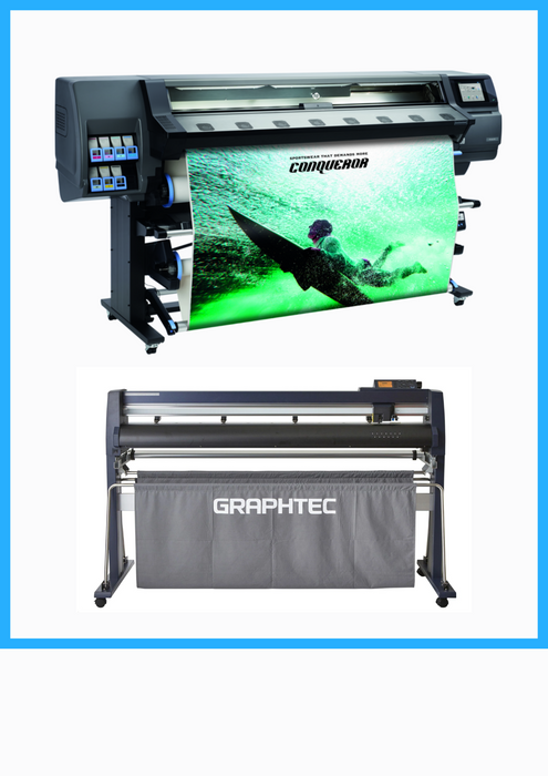 BUNDLE - HP Latex 365 64" Large-Format Production Printer (V8L39A) - New + Graphtec FC9000-140 54" (137.2 CM) Wide Cutter - New