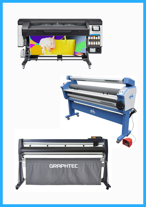 COMPLETE SOLUTION - HP Latex 700W 64" Wide Format Printer + 64" Graphtec FC9000-160 Wide Cutter + 63" Full-auto Low Temp. Wide Format Cold Laminator