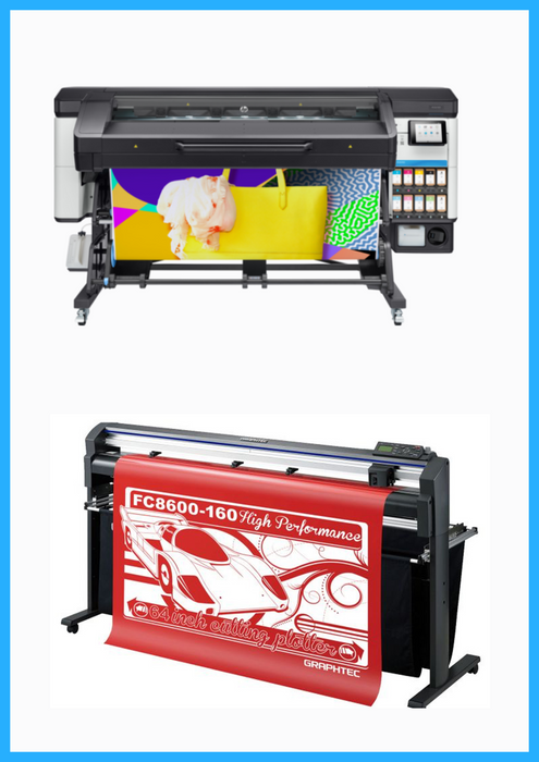 BUNDLE - HP Latex 700W 64" Wide Format Printer + 64" Graphtec FC8600-160 Vinyl Cutting Plotter - Refurbished (1 Year Warranty)