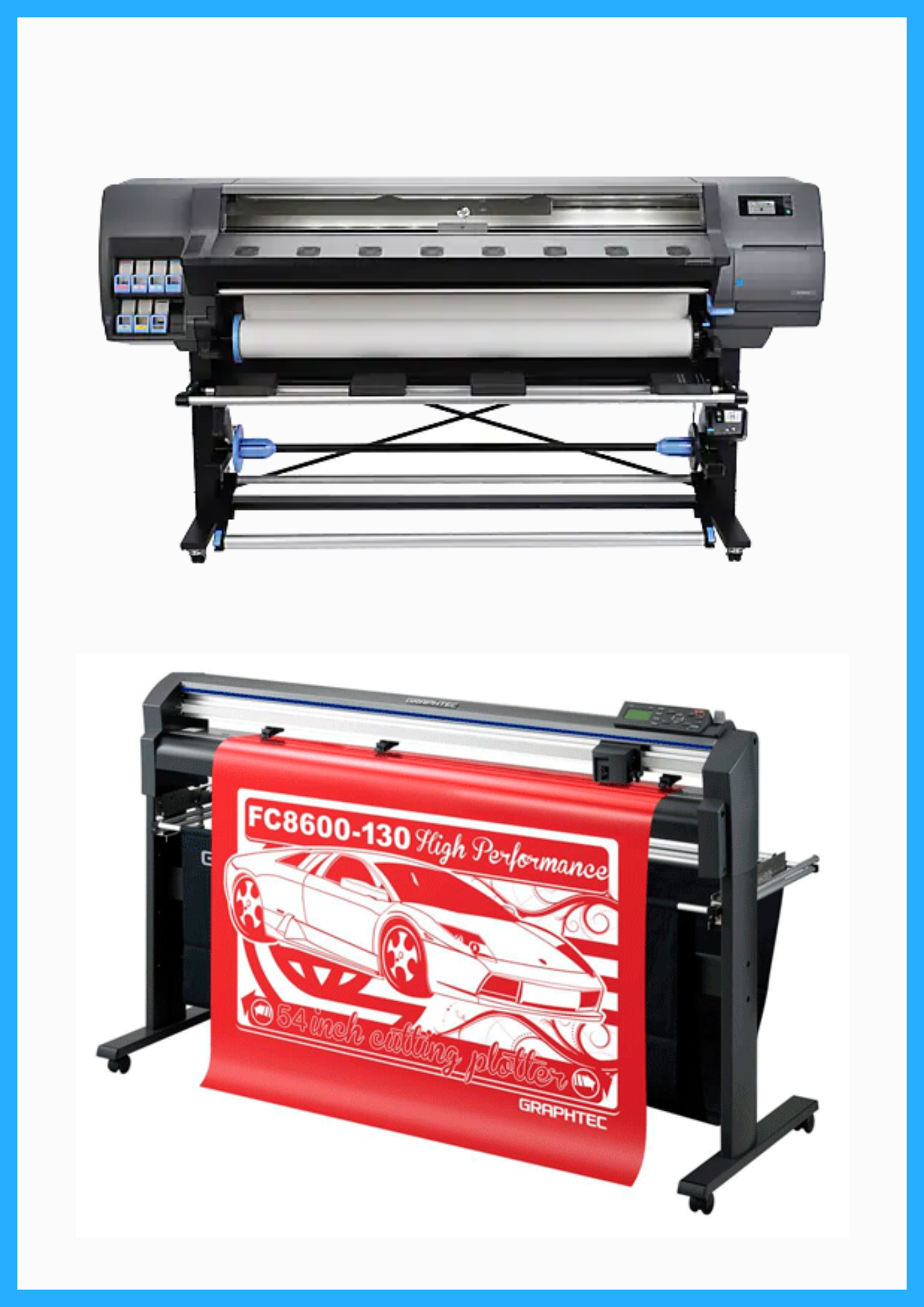 ON SALE - BUNDLE - HP Latex 330 64&quot; Printer - Refurbished (90 Days Warranty) + 54&quot; Graphtec FC8600-130 High Performance Vinyl Cutting Plotter - Refurbished (90 Days Warranty)