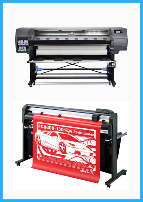 BUNDLE - HP Latex 330 64" Printer - Refurbished (90 Days, 1, 2, 3 or 4 Years Warranty) + 54" Graphtec FC8600-130 High Performance Vinyl Cutting Plotter - Refurbished (90 Days Warranty)