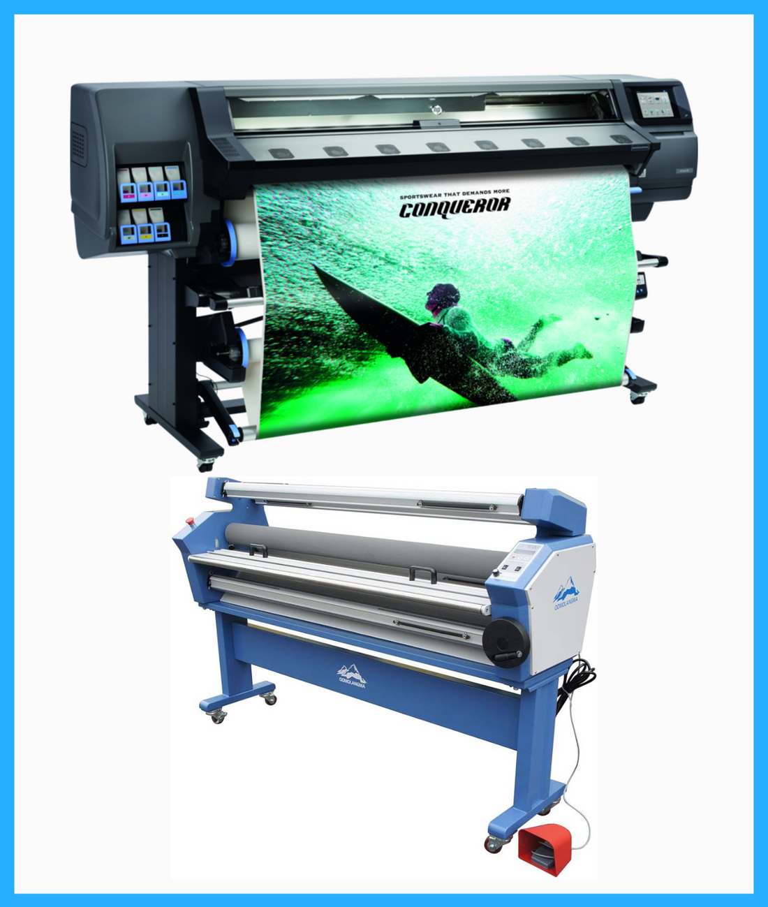 ON SALE - BUNDLE - HP Latex 365 64&quot; Large-Format Production Printer - Refurbished (90 Days, 1, 2, 3 or 4 Years Warranty) + Upgraded Ving 63&quot; Full-auto Low Temp. Wide Format Cold Laminator, with Heat Assisted