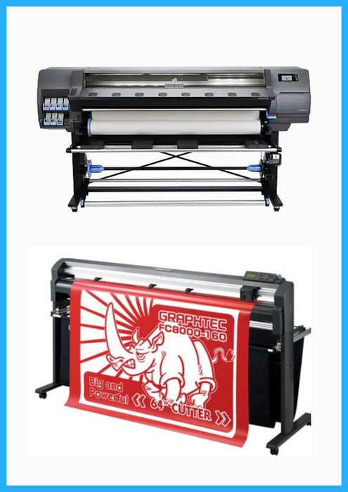 BUNDLE - HP Latex 330 64" Printer - Refurbished (90 Days, 1, 2, 3 or 4 Years Warranty) + 64" Graphtec FC8000-160 Vinyl Cutting Plotter - Refurbished (90 Days Warranty)