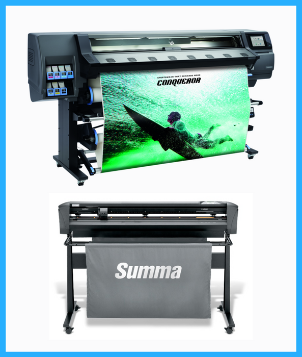 BUNDLE - HP Latex 365 64" Large-Format Production Printer (V8L39A) - New + SummaCut D160 64 in (160 cm) Vinyl and Contour Cutting - New