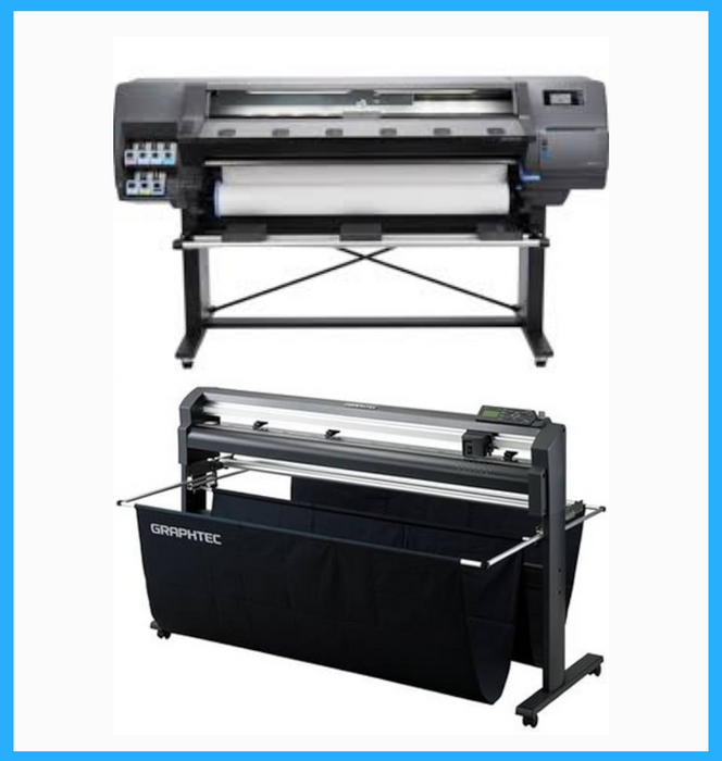 BUNDLE - HP Latex 110 54" Printer - Refurbished (90 Days Warranty) + 54" Graphtec FC8000-130 Vinyl Cutting Plotter - Refurbished (90 Days Warranty)