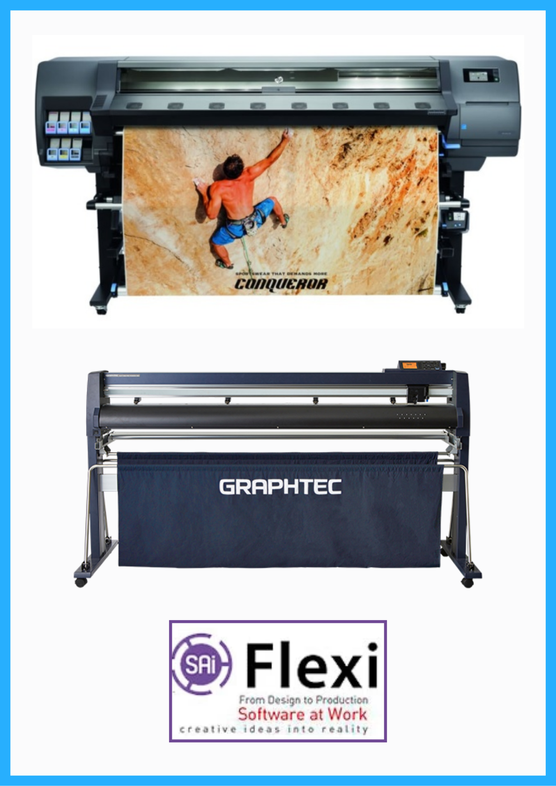 ON SALE - BUNDLE - HP Latex 335 64&quot; Large-Format Printer - Refurbished (90 Days, 1, 2, 3 or 4 Years Warranty) + Graphtec FC9000-160 64&quot; (162.6 cm) Wide Cutter - New + Flexi Rip Software