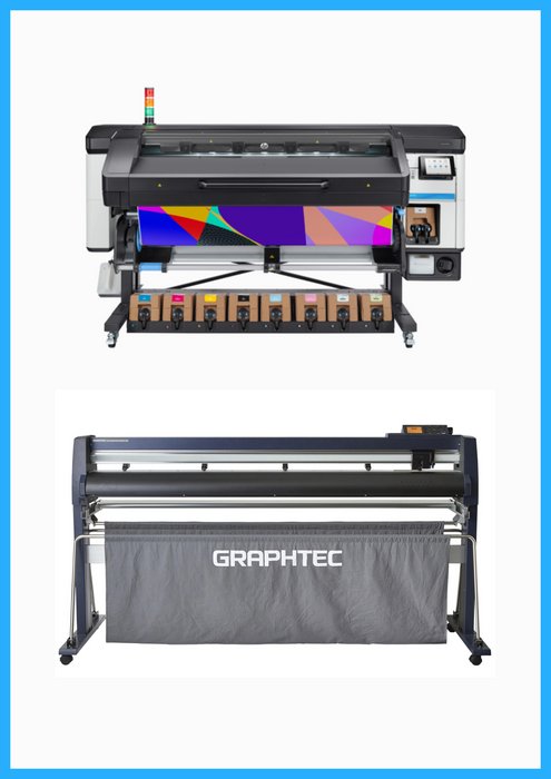 BUNDLE - HP Latex 800W 64" Wide Format Printer + 64" Graphtec FC9000-160 Wide Cutter