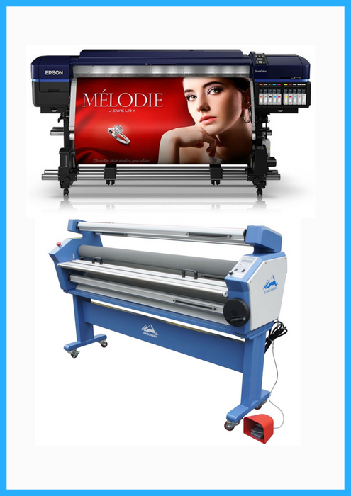 BUNDLE - Epson Surecolor S80600 Production Edition 64" Solvent Printer (Refurbished) + Upgraded Ving 63" Wide Format Cold Laminator (New)