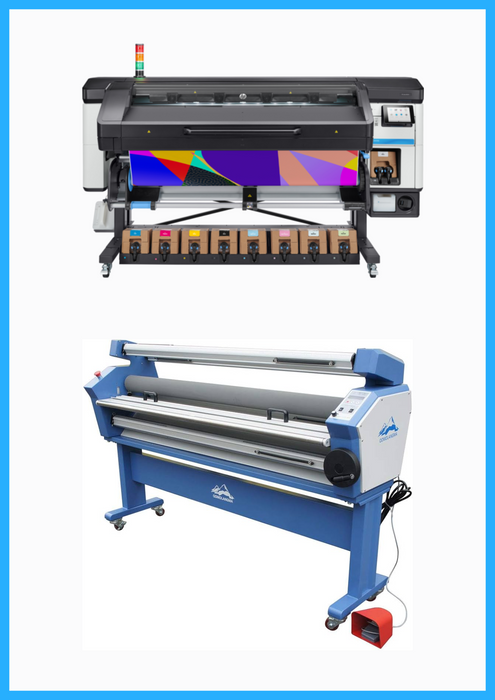 BUNDLE - HP Latex 800W 64" Wide Format Printer + 63" Full-auto Low Temp. Wide Format Cold Laminator