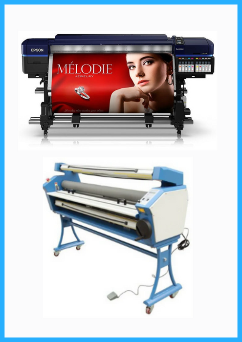 BUNDLE - Epson Surecolor S80600 Production Edition 64" Solvent Printer (Refurbished) + 55" Full-Auto Wide Format Cold Laminator with Heat Assisted (New)