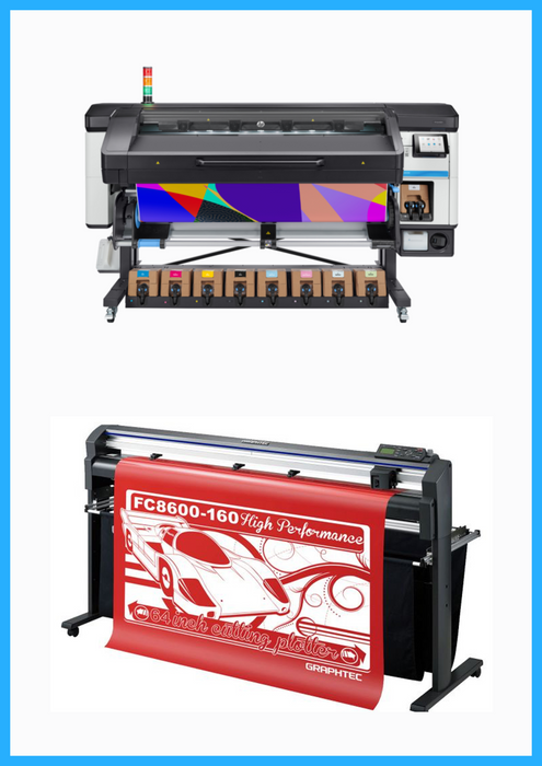 BUNDLE - HP Latex 800W 64" Wide Format Printer + 64" Graphtec FC8600-160 Vinyl Cutting Plotter - Refurbished (1 Year Warranty)