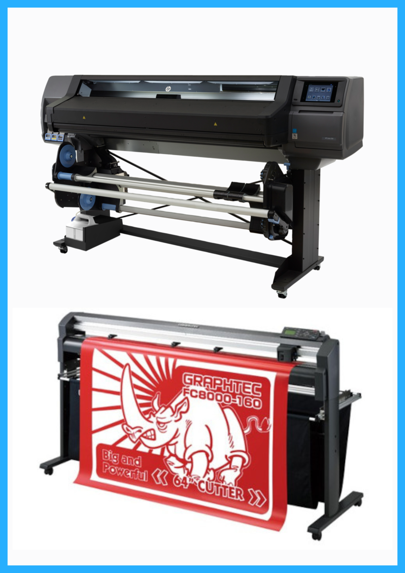 ON SALE - BUNDLE - HP Latex 560 64&quot; Printer (Refurbished) + 64&quot; Graphtec FC8000-160 Vinyl Cutting Plotter - Refurbished (90 Days, 1, 2, 3 or 4 Years Warranty)