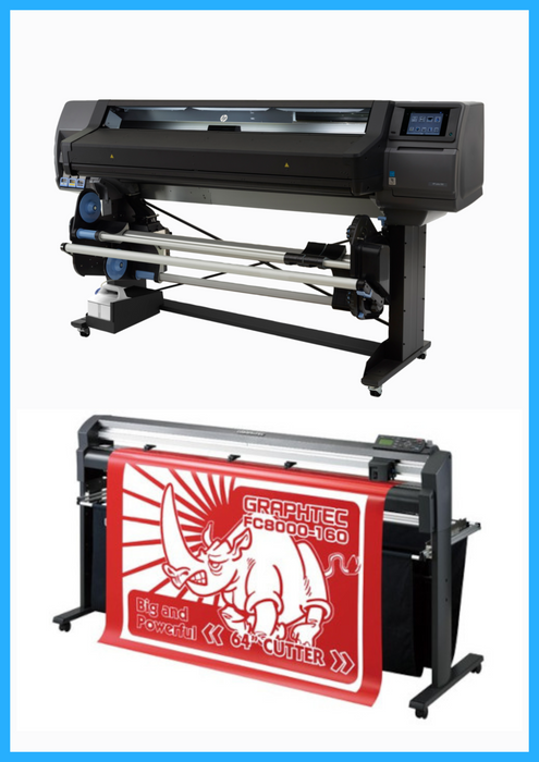 BUNDLE - HP Latex 560 64" Printer (Refurbished - with Starter Supplies) + 64" Graphtec FC8000-160 Vinyl Cutting Plotter (Refurbished)