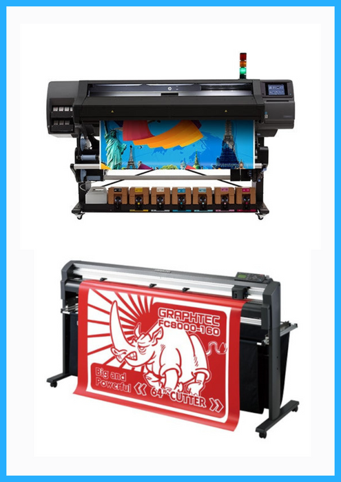 BUNDLE - HP Latex 570 64" Printer (Refurbished) + 64" Graphtec FC8000-160 Vinyl Cutting Plotter (Refurbished)