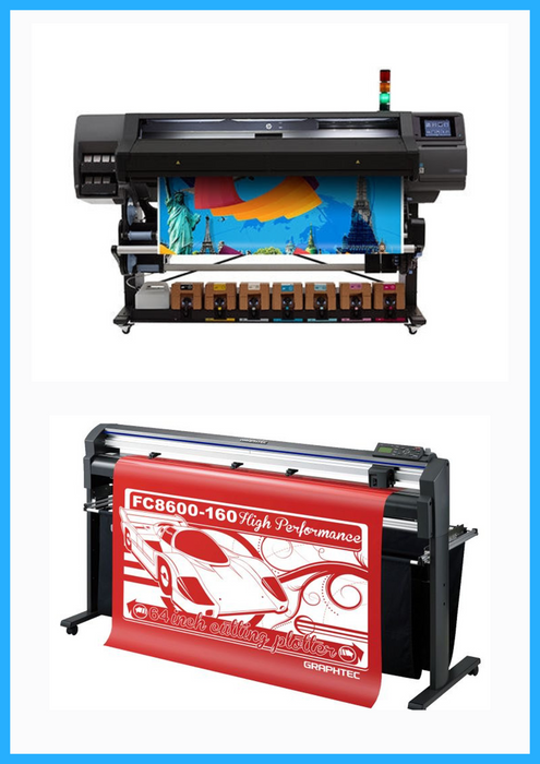 BUNDLE - HP Latex 570 64" Printer  (Refurbished - with Starter Supplies) + 64" Graphtec FC8600-160 Vinyl Cutting Plotter (Refurbished)