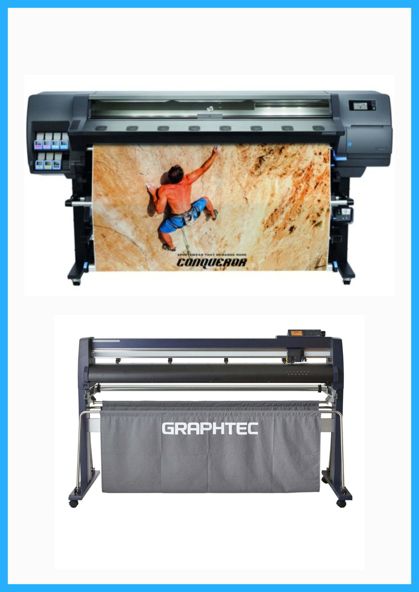 ON SALE - BUNDLE - HP Latex 335 64&quot; Large-Format Printer - Refurbished (90 Days, 1, 2, 3 or 4 Years Warranty) + Graphtec FC9000-140 54&quot; (137.2 CM) Wide Cutter - New