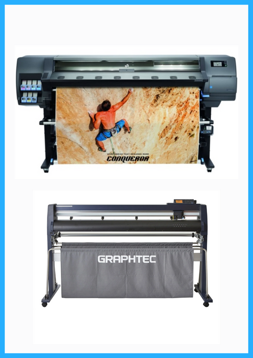 BUNDLE - HP Latex 335 64" Large-Format Printer - Refurbished (90 Days, 1, 2, 3 or 4 Years Warranty) + Graphtec FC9000-140 54" (137.2 CM) Wide Cutter - New