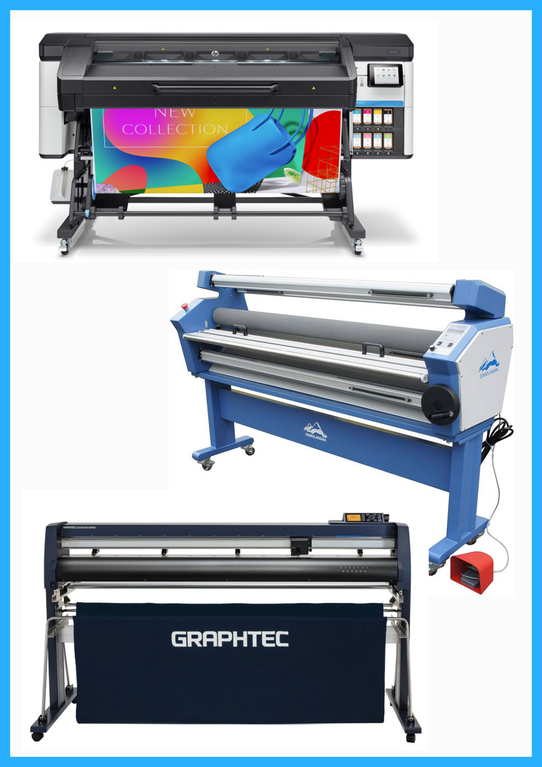 ON SALE - COMPLETE SOLUTION - HP Latex 700 64" Wide Format Printer (Refurbished) + 64" Graphtec FC9000-160 Wide Cutter (New) + 55" Full-Auto Wide Format Cold Laminator with Heat Assisted (New)