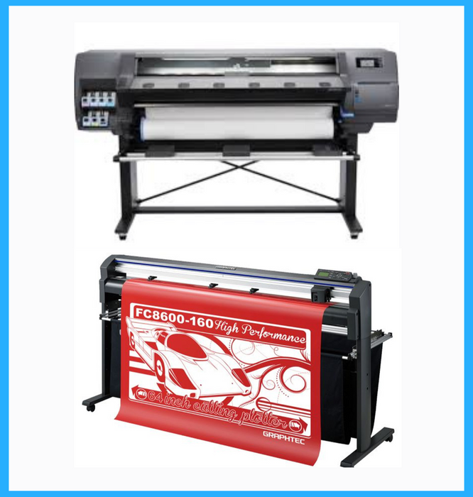 BUNDLE - HP Latex 110 54" Printer - Refurbished (90 Days Warranty) + 64" Graphtec FC8600-160 High Performance Vinyl Cutting Plotter - Refurbished (90 Days Warranty)