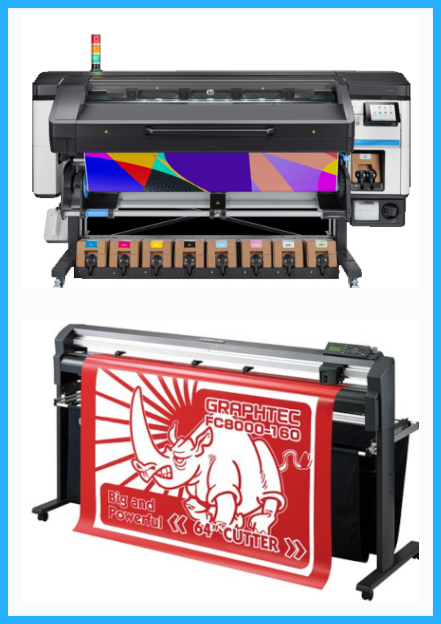 ON SALE - BUNDLE - HP Latex 800W 64" Wide Format Printer - Refurbished (1 Year Warranty) + 64" Graphtec FC8000-160 Vinyl Cutting Plotter - Refurbished (1 Year Warranty)