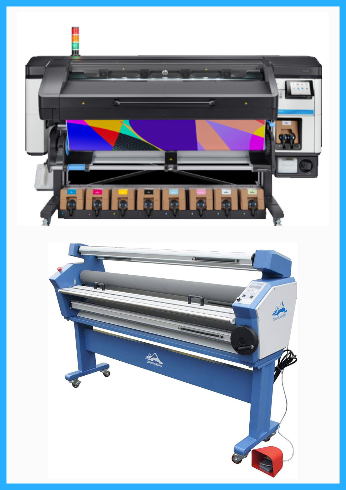ON SALE - BUNDLE - HP Latex 800W 64" Wide Format Printer - Refurbished (1 Year Warranty) + 55" Full-Auto Wide Format Cold Laminator with Heat Assisted - New