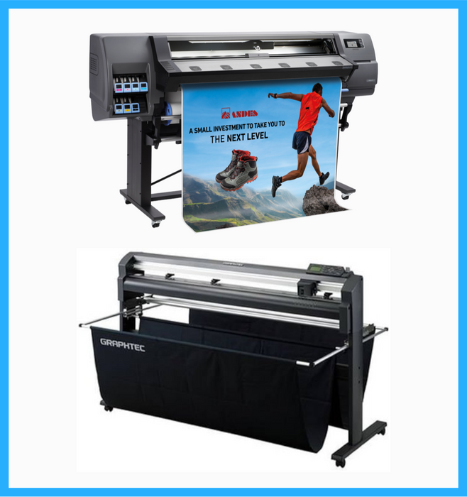 BUNDLE - HP Latex 115 54" Large-Format Printer - Refurbished (90 Days Warranty) + 54" Graphtec FC8000-130 Vinyl Cutting Plotter - Refurbished (90 Days Warranty)