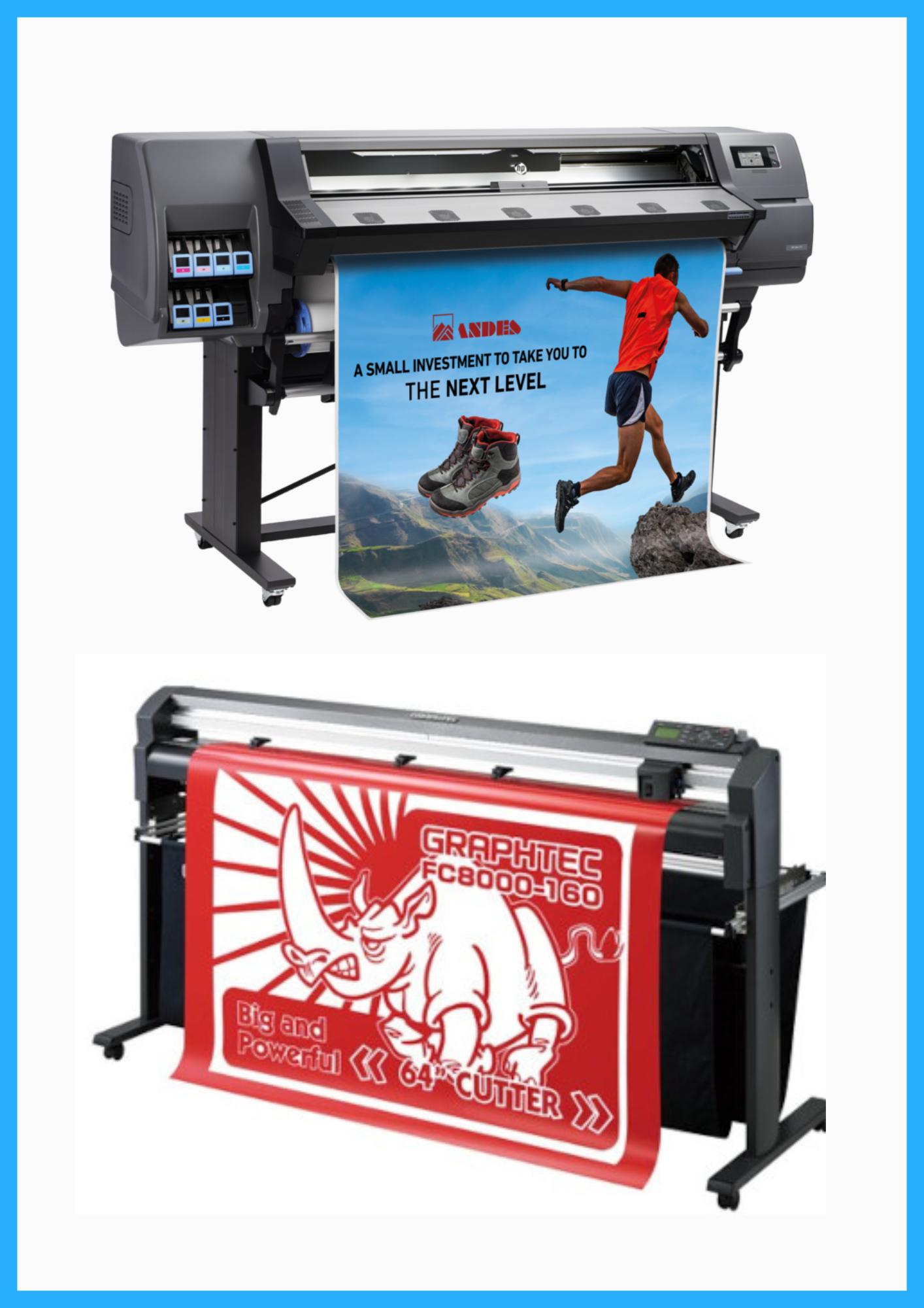 ON SALE - BUNDLE - HP Latex 115 54&quot; Large-Format Printer - Refurbished (90 Days Warranty) + 64&quot; Graphtec FC8000-160 Vinyl Cutting Plotter - Refurbished (90 Days Warranty)