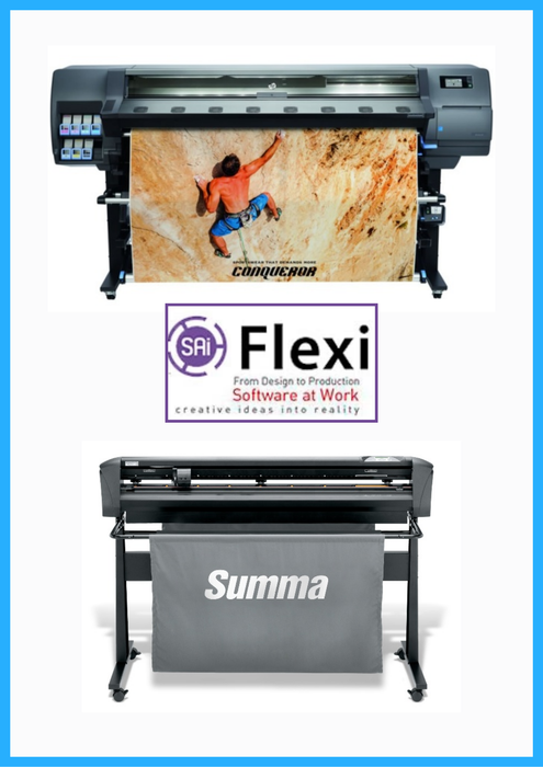 BUNDLE - HP Latex 335 64" Large-Format Printer - Refurbished (90 Days, 1, 2, 3 or 4 Years Warranty) + Summa S Class 3 D160 62" Vinyl Cutter + Flexi RIP Software