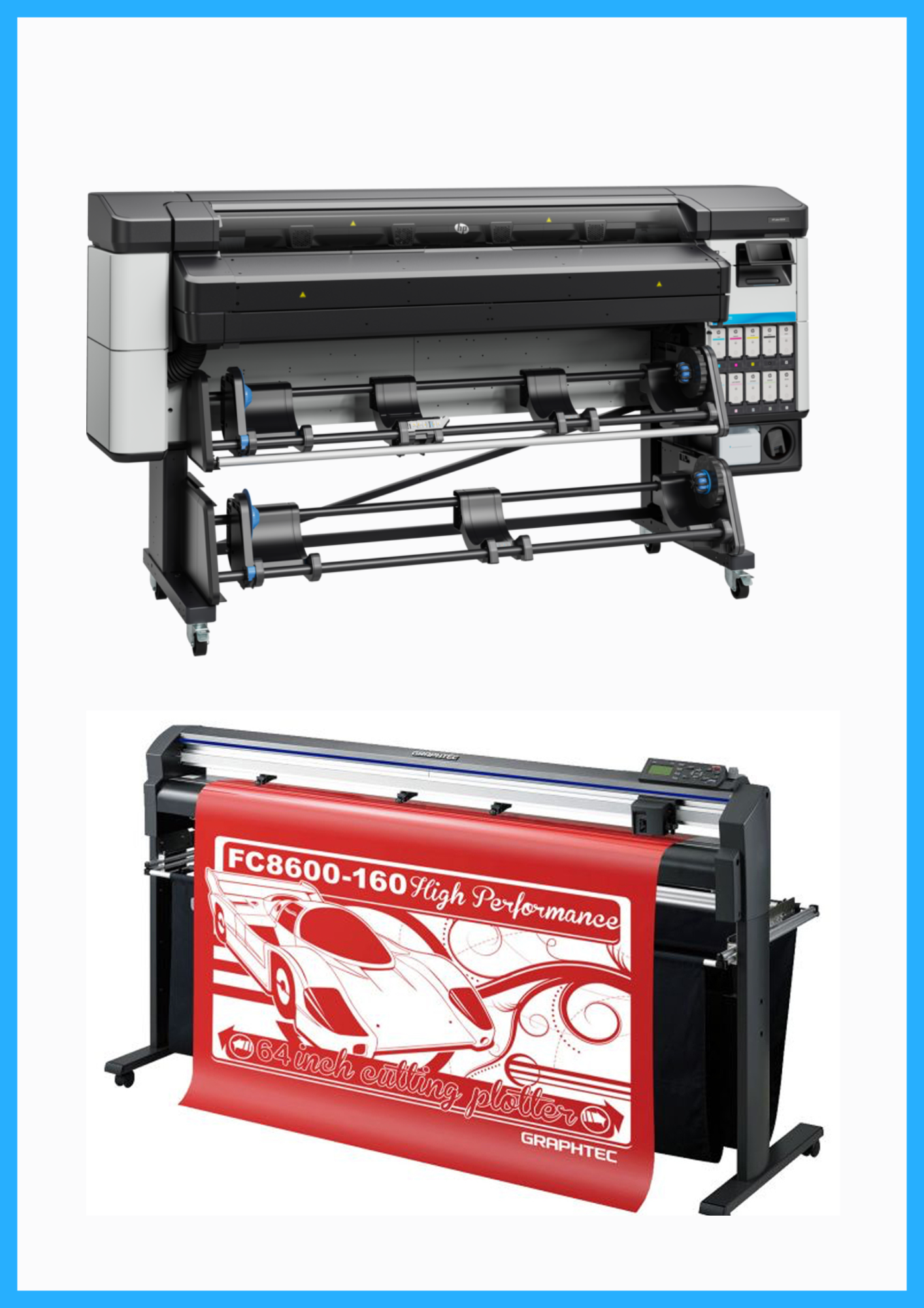 ON SALE - BUNDLE - HP Latex 630 W 64" Printer - New + 64" Graphtec FC8600-160 Vinyl Cutting Plotter - Refurbished (1 Year Warranty)