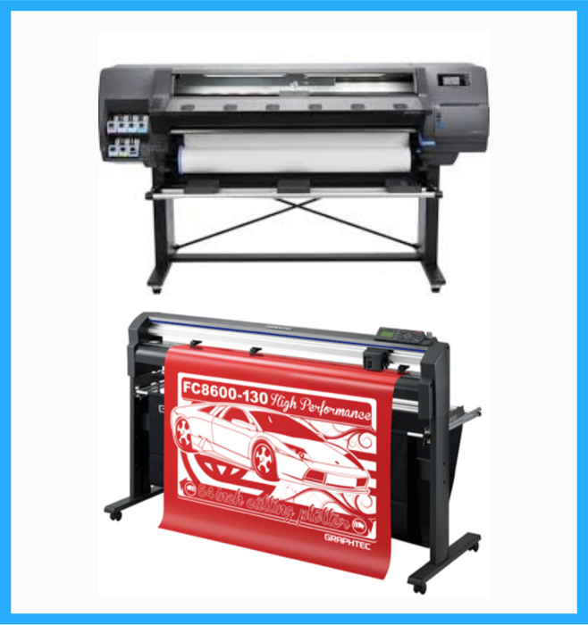 BUNDLE - HP Latex 110 54" Printer - Refurbished (90 Days Warranty) + 54" Graphtec FC8600-130 High Performance Vinyl Cutting Plotter - Refurbished (90 Days Warranty)