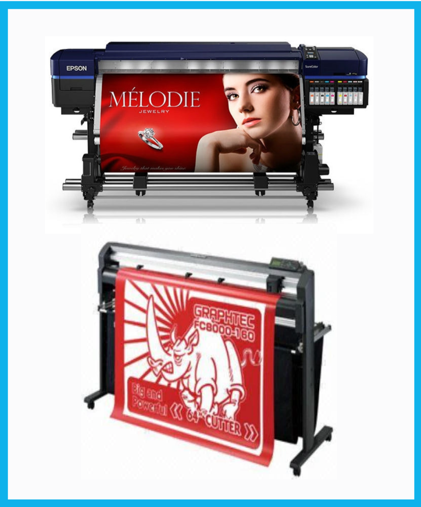 ON SALE - BUNDLE - Epson Surecolor S80600 Production Edition 64" Solvent Printer (Refurbished) + 64" Graphtec FC8000-160 Vinyl Cutting Plotter (Refurbished)