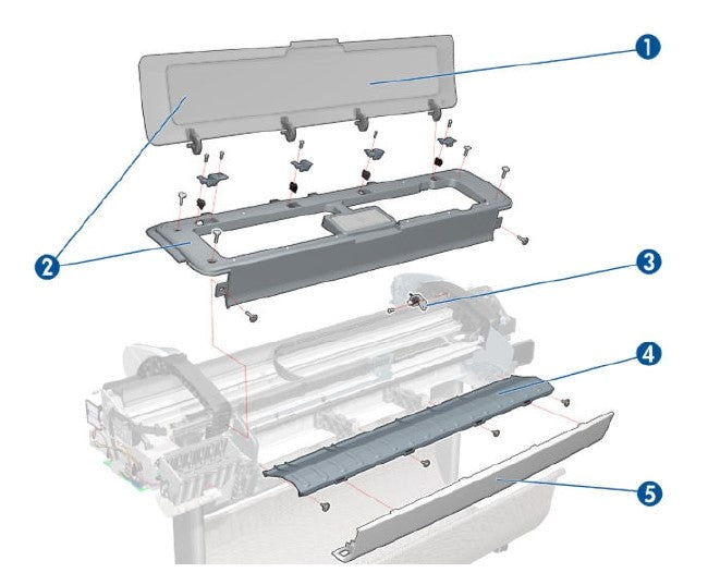 Top Cover SV for the HP DesignJet T1300 44-in - 2R Series (CR651-67001)
