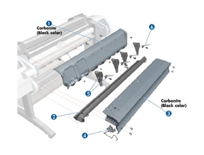 Back Cover 24&quot; SV for the HP DesignJet Z2600 Series (T0B52-67002)