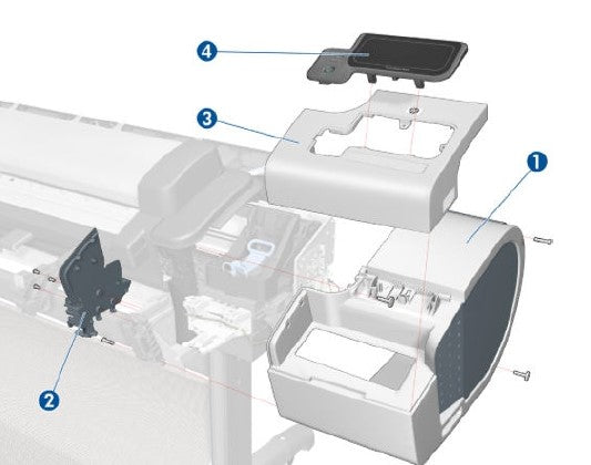 Right Ink Door Cover (FP not included) for the HP DesignJet T790, T795, T1300, T2300, Z5400 Series (CN727-60074)