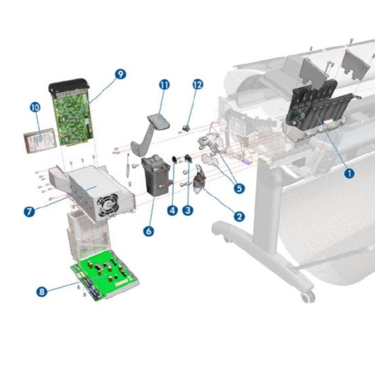 Formatter Board for the HP Designjet T790-24”, T790-44”-1R, T795, T1300-44”-2R, T2300, Z5400, Z2600, Z5600 Series (CN727-67042) - Refurbished