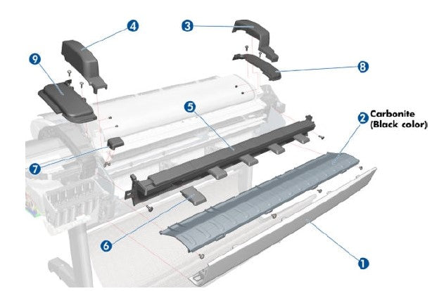 Anti ESD Media Output Assy Carbonite for the HP DesignJet T2300 Series (CN727-60052)