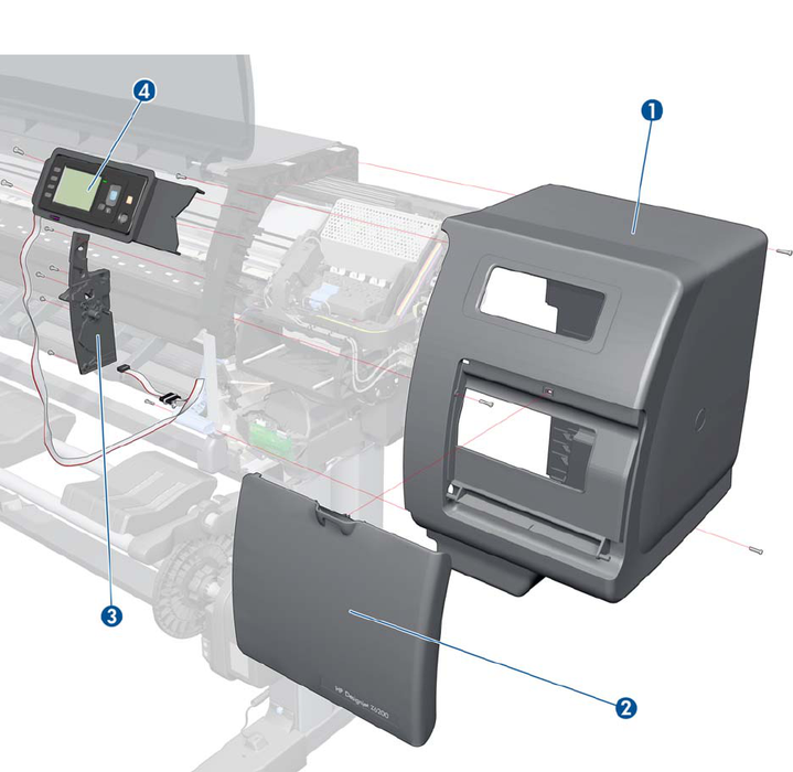 Control Panel Assembly - For the HP DesignJet Z6100, L25500, 4020, 4520, 4500, 4000 Series (Q1273-60240) - Refurbished