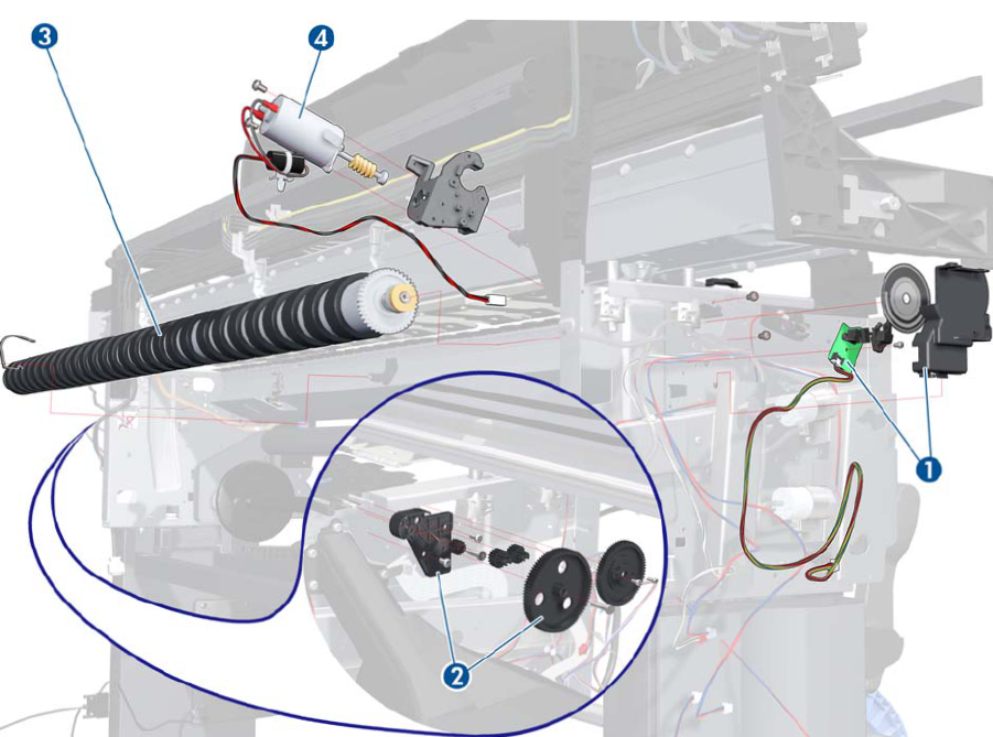 Drive roller encoder kit - For the 60" HP Designjet D5800, L25500, L26100, l26500, Z6100, Z6200, Z6600, Z6800 and Latex 110, 310, 330, 360, 370 (Q6652-60123) - Refurbished