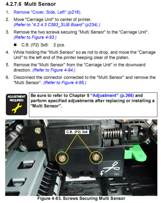 EPSON Pro 4880 4800 4450 4400 4000 Multisensor Board - 2080204