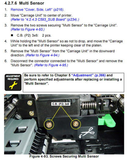 EPSON Pro 4880 4800 4450 4400 4000 Multisensor Board - 2080204