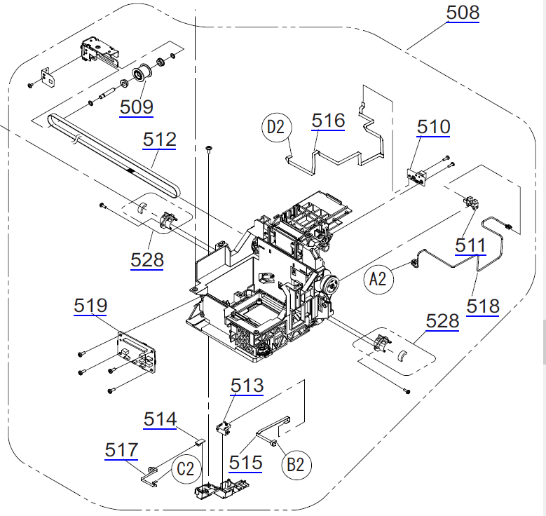 EPSON B6000/F6000/F6200/F6300 CR,44,ASSY A.,EM ESL,ASP - 1858085 / 1710076