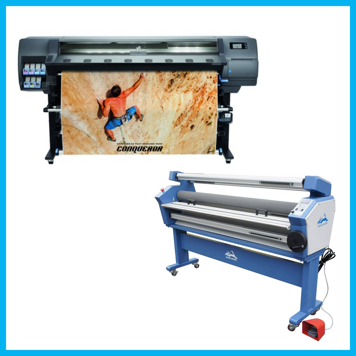 BUNDLE - HP Latex 335 64" Large-Format Printer (V7L47A) + 63" Full-auto Low Temp Wide Format Cold Laminator