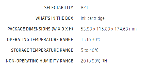 HP 821 400ml Latex Optimizer Ink Cartridge for Latex 110, 115 Printers - G0Y92A