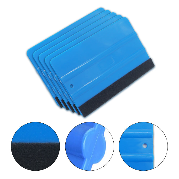 Blue Vinyl Wrap Squeegee Soft Squeegee With Hole (12.6cm x 8cm) - 10pcs