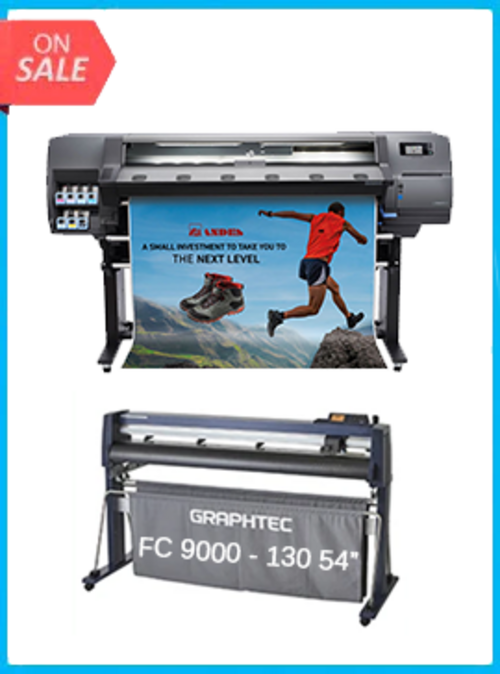 BUNDLE - HP Latex 115 54" Large-Format Printer - Refurbished (90 Days Warranty) + Graphtec FC9000-140 54" (137.2 CM) Wide Cutter