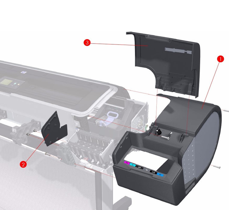 Right Cover (without Right Ink Cartridge Door) for the HP DesignJet Z2100 Series (Q6675-60015)