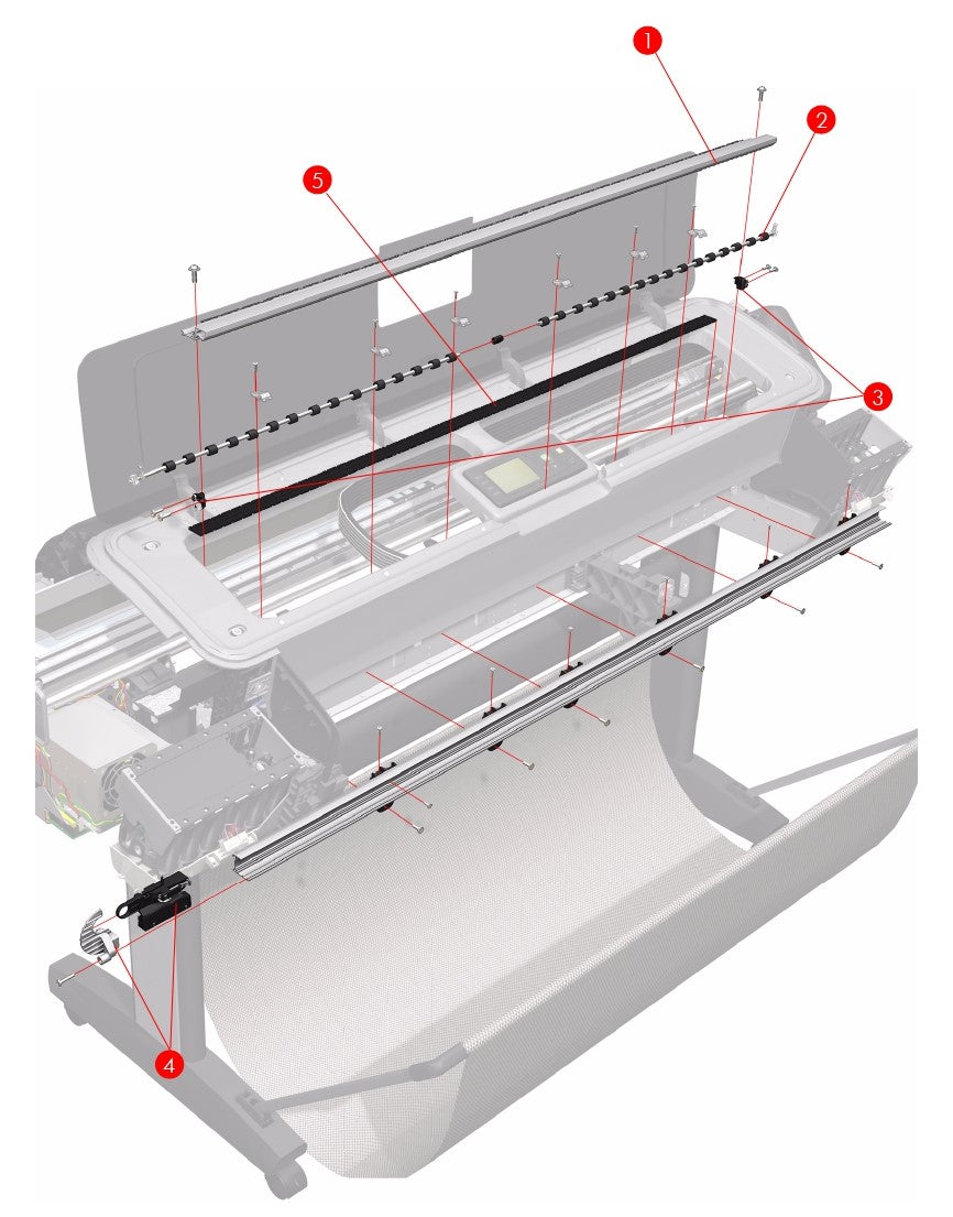 Starwheel Assembly (with Actuator) for the HP DesignJet Z5200, Z3100, Z2100 44-inch Series (Q6659-67016)