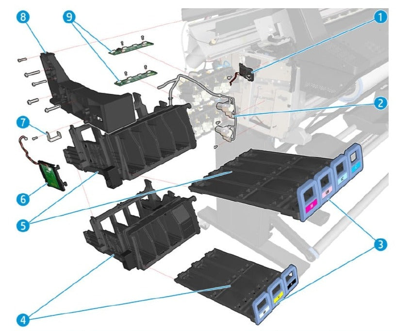 Left Side Scan-Axis Bracket for HP Latex 210, 260, 280, 110, 115, 310, 315, 330, 335, 360, 365, 370, 375 (CQ869-67009) - New