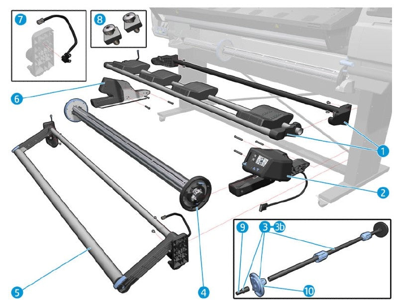 Variable front tension for the HP Latex 310, 330, 360, 370 Series (V8N83-67007)