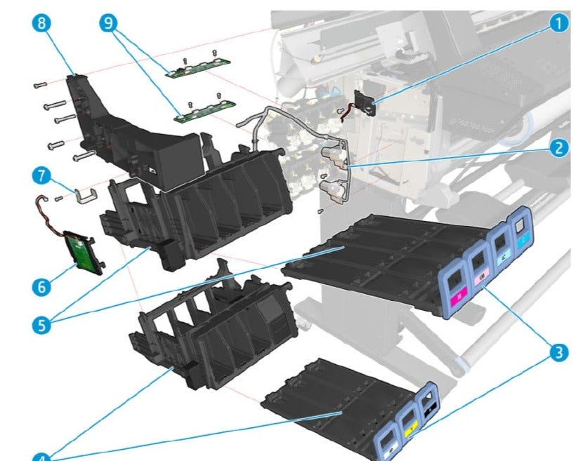 Left Side Scan-Axis Bracket for HP Latex 210, 260, 280, 110, 115, 310, 315, 330, 335, 360, 365, 370, 375 (CQ869-67009) - Refurbished